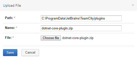 TeamCity Upload .Net Core Plugin