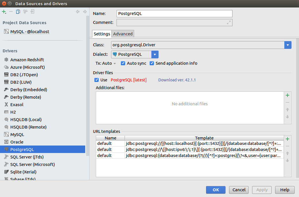 datagrip postgresql