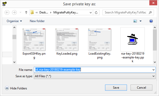 Saving Open SSH Key