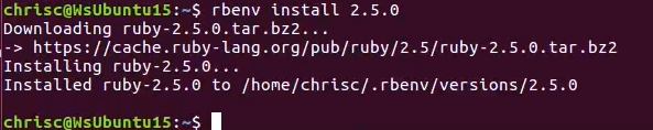 Installed Ruby 2.5